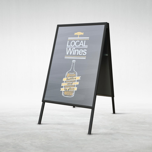 Black 24" x 36" A-Frame Sidewalk Sign - Angled