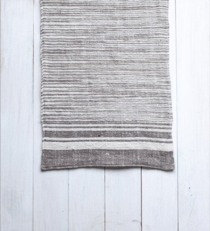 Loom Designs Mekong Clay & Natural Cotton Stripe Hand Towel