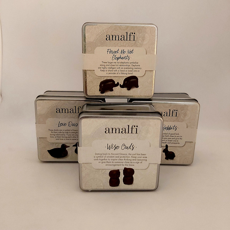 Amalfi Symbolic Animal Gift Tins - Elephants, Owls, Rabbits, Ducks
