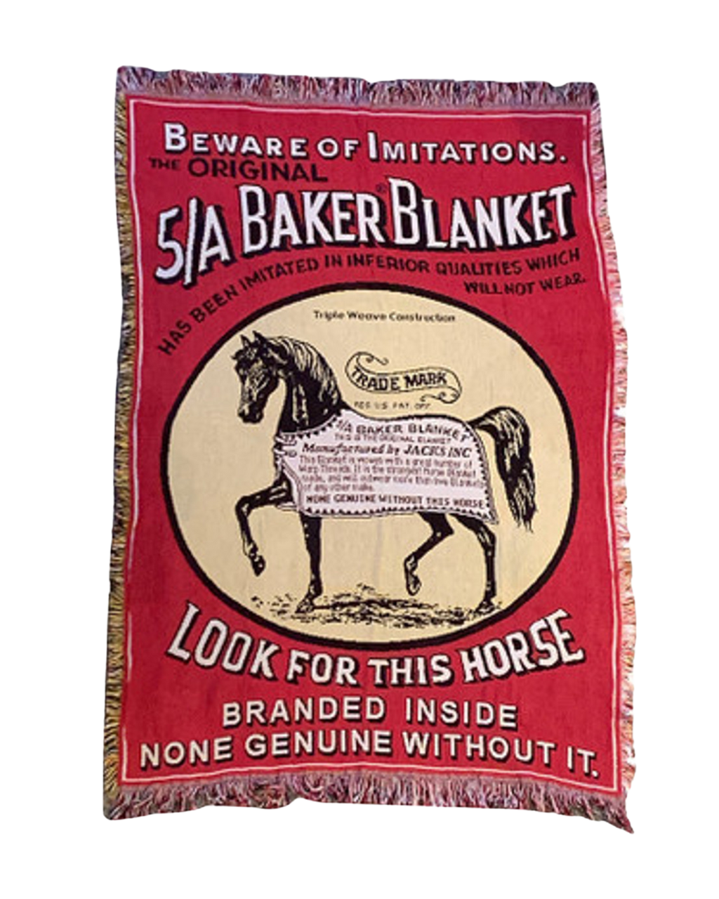 5/A Baker® Afghan 50" x 70" Baker Logo