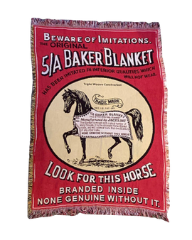 5/A Baker® Afghan 50" x 70" Baker Logo
