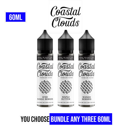 Coastal Clouds Vape Juice 60ml Pick 3 Bundle (180ml)