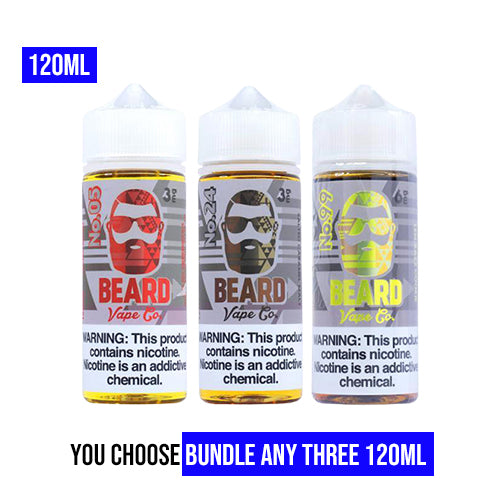 beard vape co disposable 120ml Pick 3 Bundle (360ml) Foger Watermelon Ice Pod MVCO Flavor:Pineapple MTN DEW