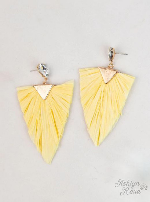 Sea You Soon Yellow Fringe Earrings