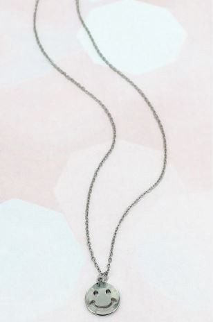 Silver Smiley Face Necklace