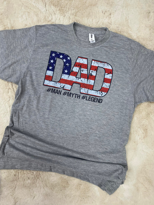 Dad Man Myth Legend Grey Tee