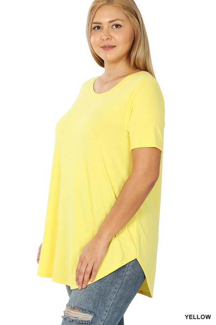 Yellow Scoop Neck Plus Top