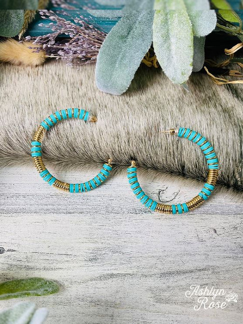 Take Me to Bali Turquoise Hoop Earrings