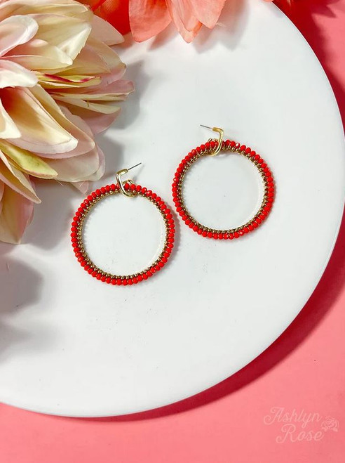 Bunch of Hoopla Red Earrings