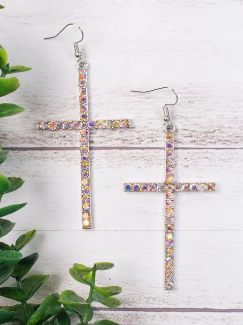 Cross My Heart Iridescent Earrings