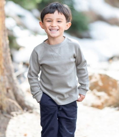 RuggedButts Grey Waffle Knit Crew Neck Shirt