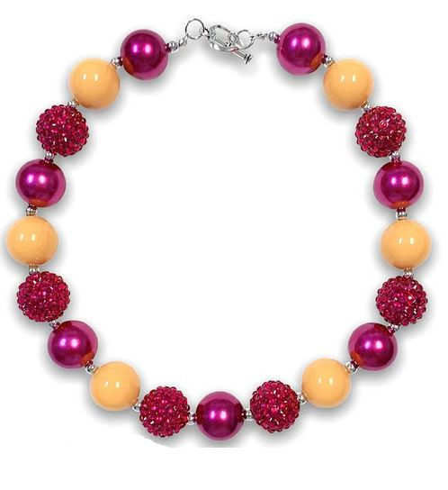 Girls' Mustard & Maroon Chunky Necklace
