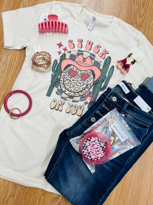 Stuck On You Smiley Tee