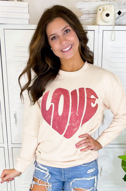 Love Heart Natural Sweatshirt
