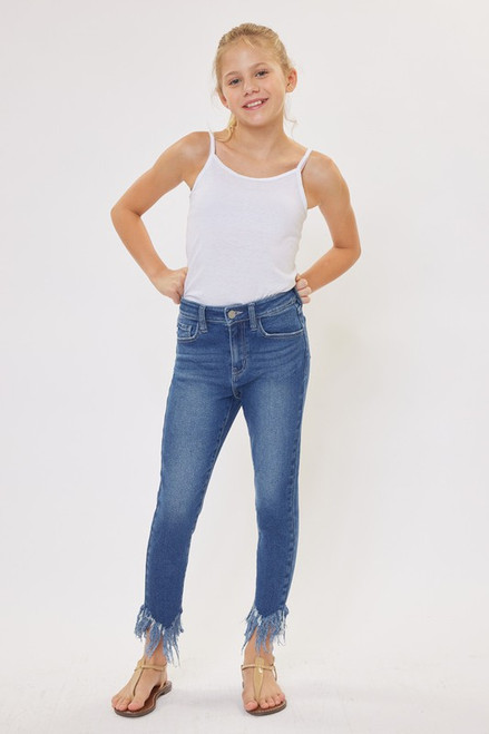 Girls' KanCan Junie High Rise Tattered Hem Jeans