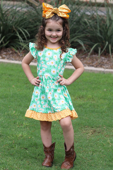 Girls' Crazy Daisy Ruffle Dress