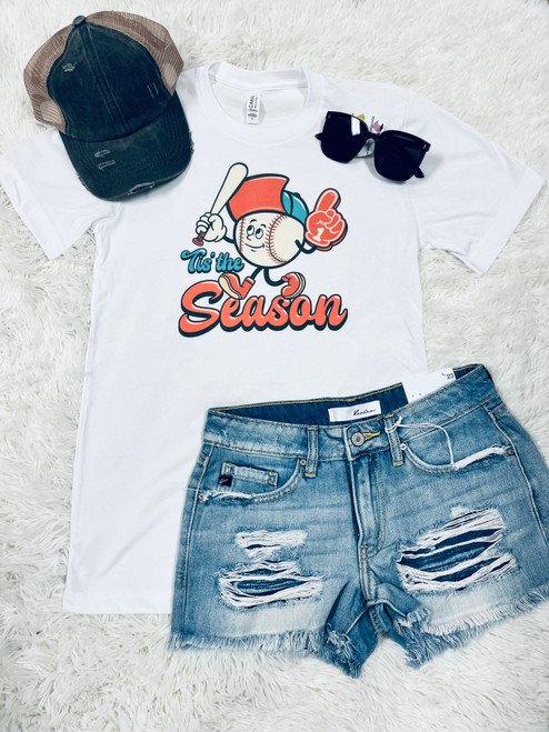 Tis the Season Baseball White Tee