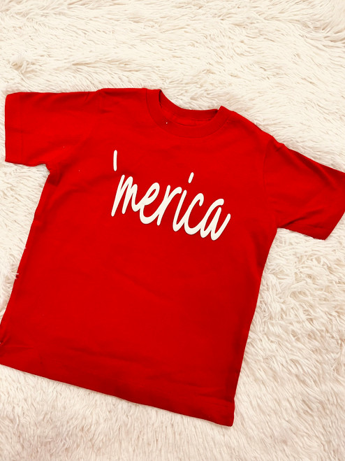 'Merica Kids' Red Tee