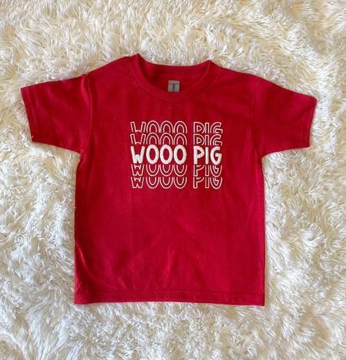 Woo Pig Ripple Red Youth Tee