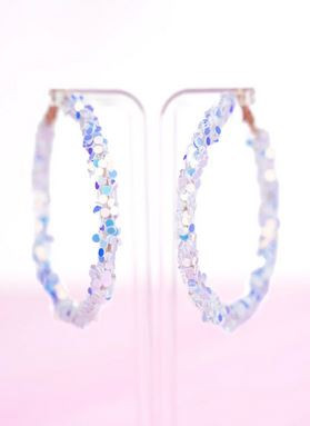 Sequin Sparkle Hoop Earrings