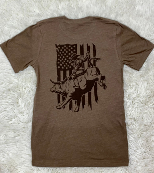 Let's Rodeo Heather Brown Tee