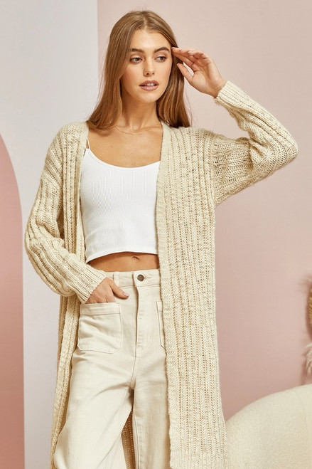 Natural Knit Plus Long Cardigan