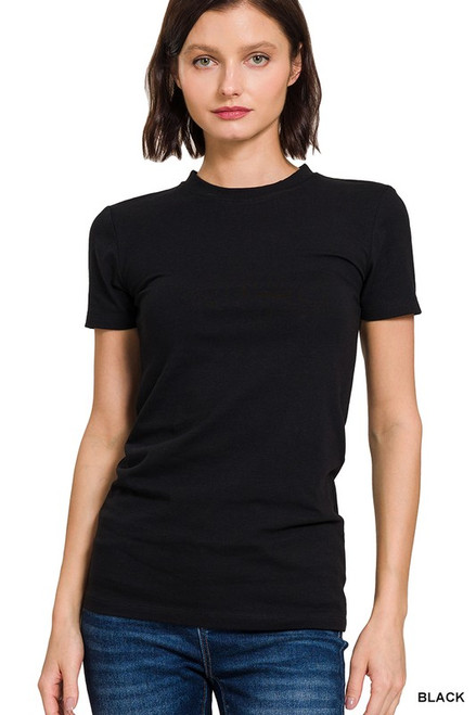 Black Crewneck Short-sleeve Tee