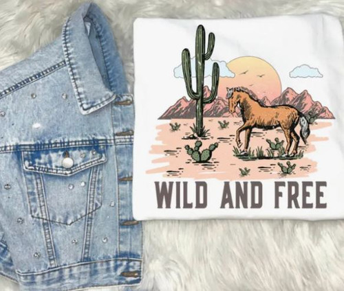 Wild and Free White Tee