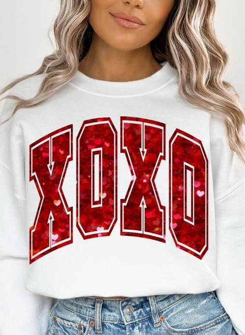 XOXO Sparkle Print Sweatshirt