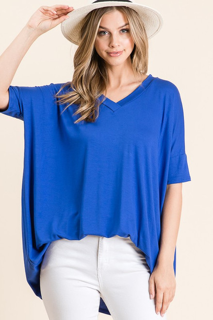Royal Blue Vneck Oversize Tunic