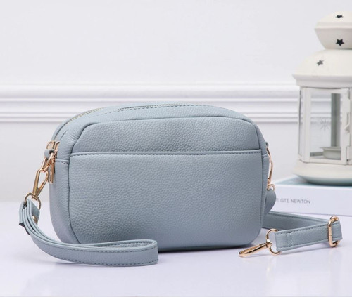 Grace Front Pocket Light Blue Crossbody Bag