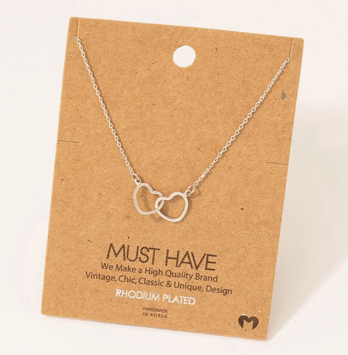 Two Hearts Silver Necklace