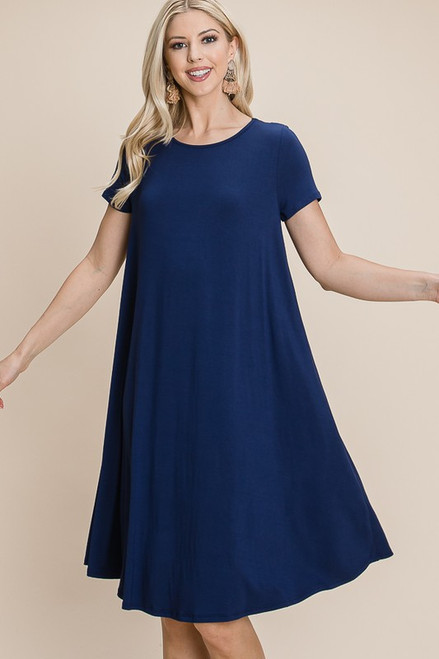 Navy Swing Dress