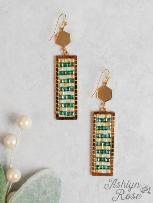 Layers of Sparkle Green Earrings