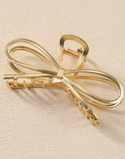 Gold Bow Claw Clip