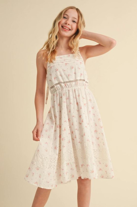 Girls' Ditsy Floral Ivory Dress