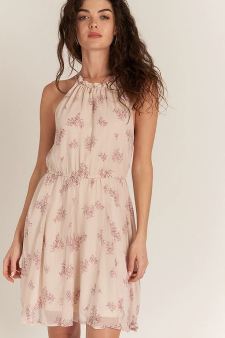 Blush Floral Keyhole Back Dress