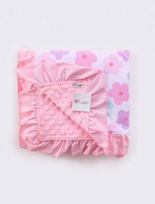 Purple Daisy Ruffled Baby Blanket