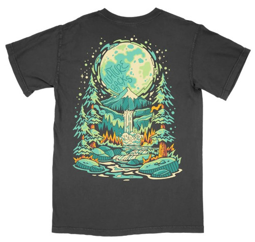 Nature Backs Supermoon Black Tee