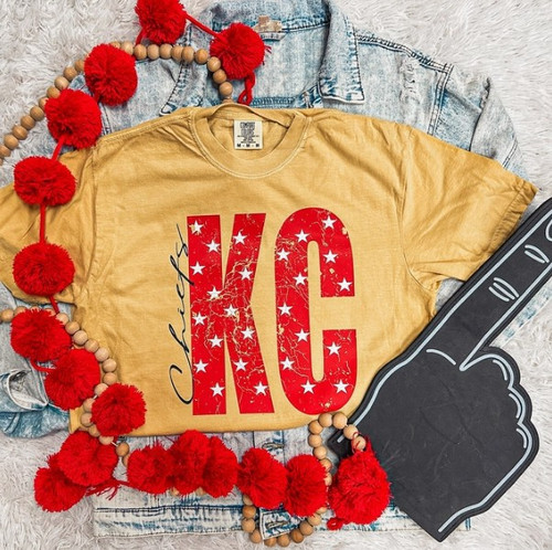 KC Chiefs Stars Comfort Color Tee