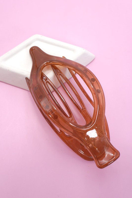 Tortoise Shell Oval Lay Down Claw Clip