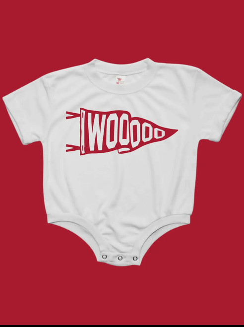 Wooo Pig Pennant Flag Baby Bubble Romper