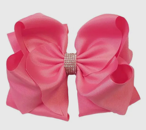 7.5" Hot Pink Rhinestone Hairbow