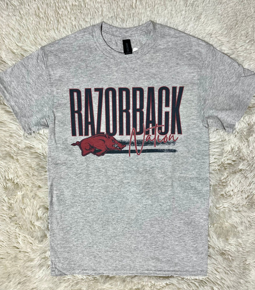Razorback Nation Grey Tee