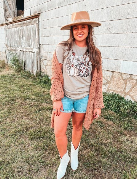 Leopard Pumpkins Stone Tee