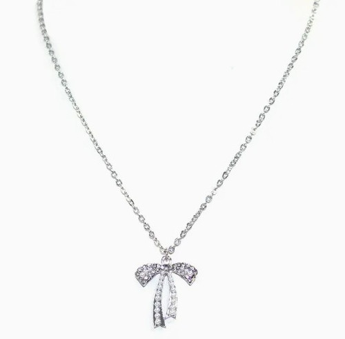 Pearl Ribbon Bow Necklace
