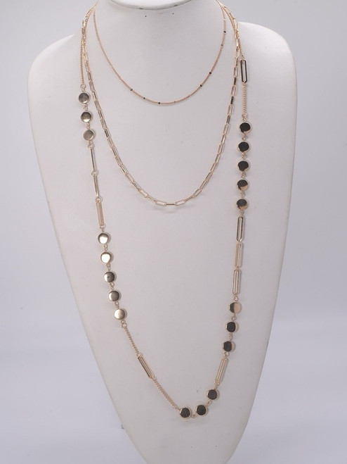 Gold Triple Layer Chain Necklace