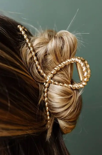 Gold Twist Claw Clip