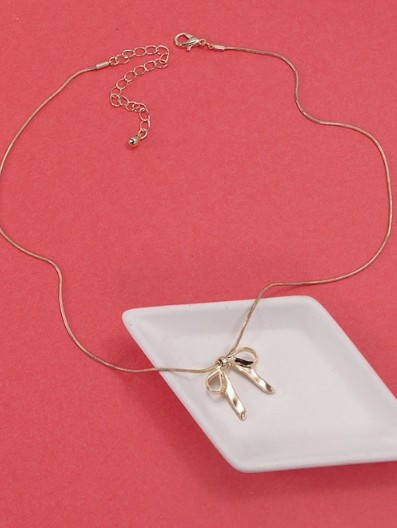 Ribbon Bow Snake Chain Necklace