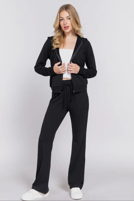 Black French Terry Sweatsuit Set